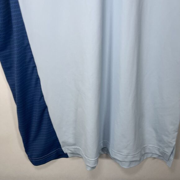 Adidas Golf Polo Shirt Mens Size Small Light Blue Navy Colorblock Performance - Picture 3 of 13